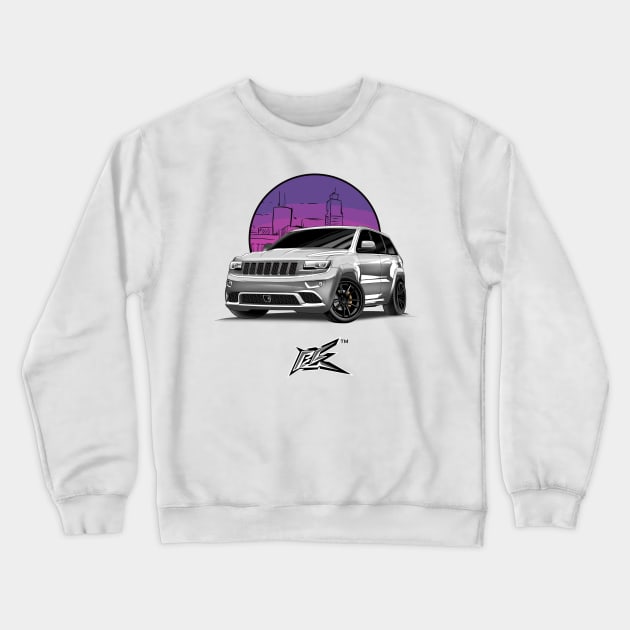 jeep cherokee srt8 white Crewneck Sweatshirt by naquash